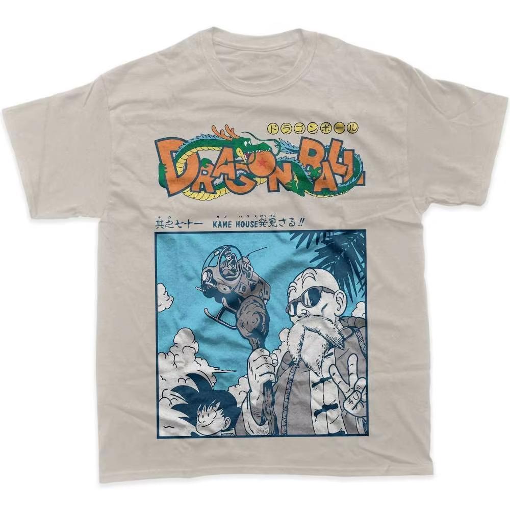 2026 Summer Dragon Ball Master Roshi Goku Kame House Unisexga Cotton Front Vintage Unisex TShirt for DBZ Fans Ins Y2k 4XL