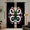 Modern Chinese Dragon Curtains Polyester Semi Sheer All Season Decorative Window Drapes Blackout Set Of 2 Made With Rod Pocket