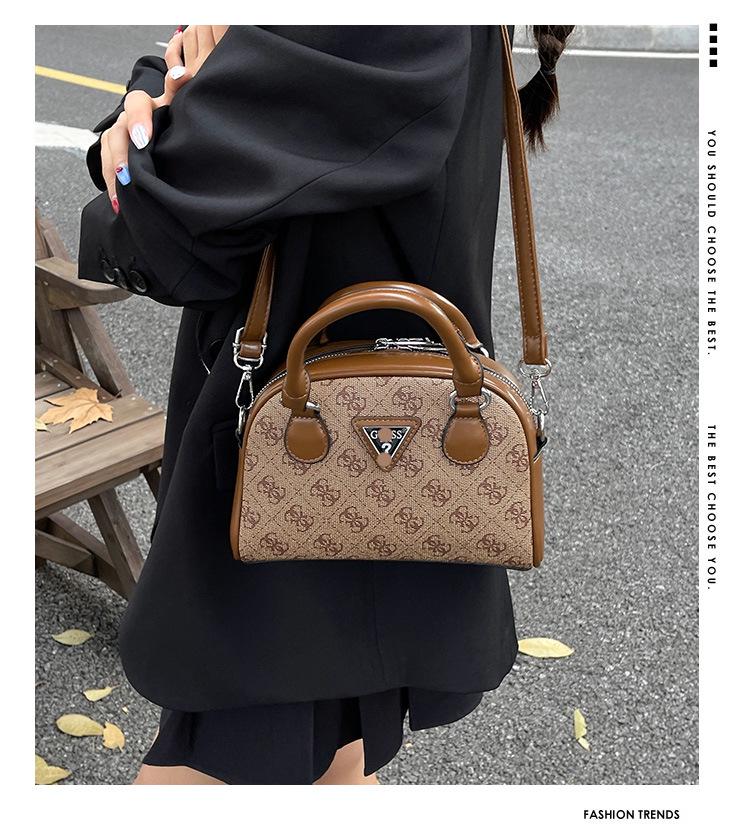 Women's 2025 Cross-border Printed Bowling Bag: European & American Style Versatile Crossbody Handbag
