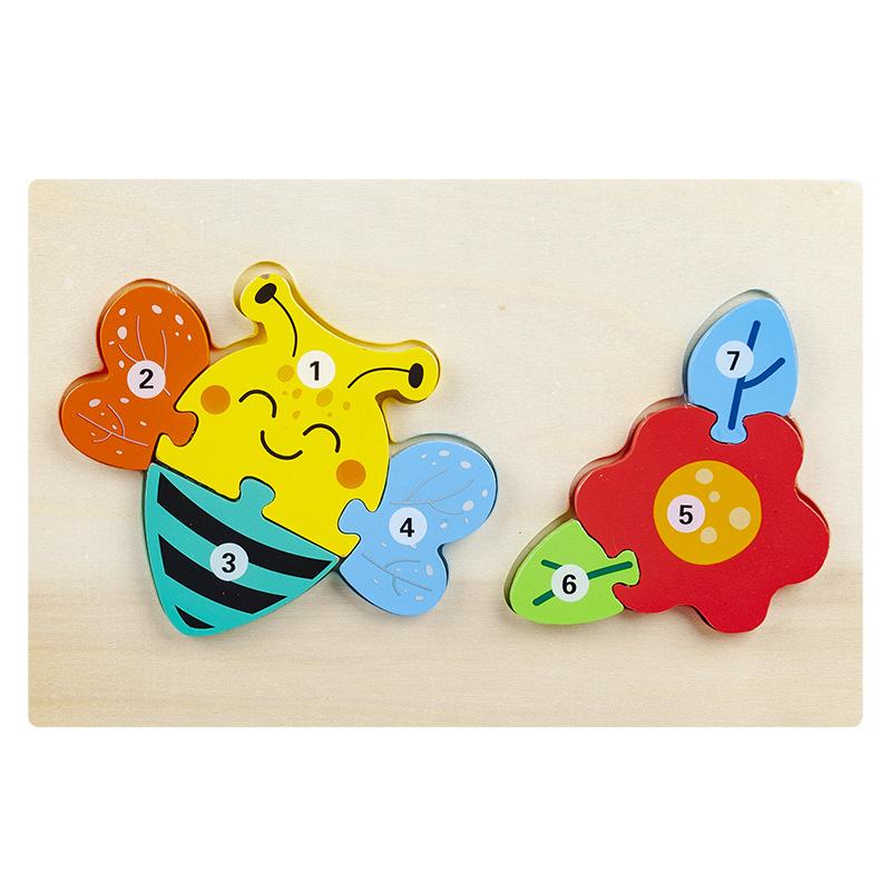 Kinder-Nahrungskette Puzzle dreidimensionales Puzzle Zuordnungsbrett Früherziehung pädagogische Holzspielzeuge