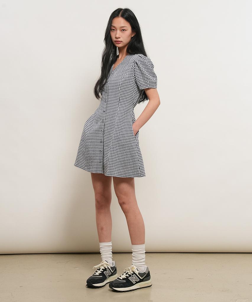GENERALIDEA Voluminous Mini Dress [Check] / Gf2Lop511