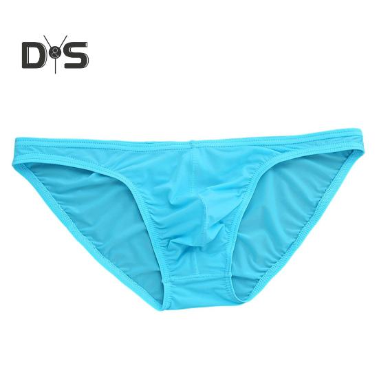 

Чоловічі труси Ice Silk Ultra-Thin Low Waist Underwear with Independent Bag Однотонні еластичні дихаючі трусики 3XL світло-синій колір