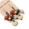 Handmade Retro Pine Cone & Dried Fruit Earrings - Forest Style Artistic Jewelry for Women