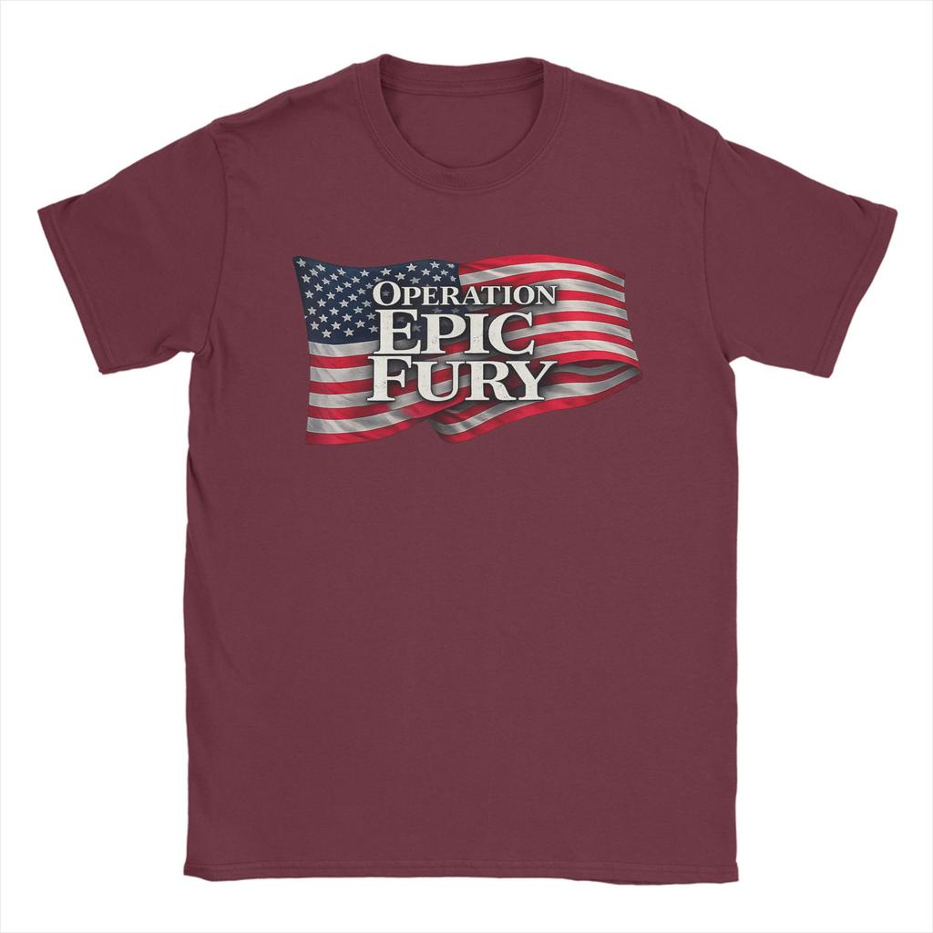 Operation Epic Fury T Shirts for Unisex 100 Cotton Creative TShirts Round Collar Tee Shirt Short Sleeve Tops Plus Size