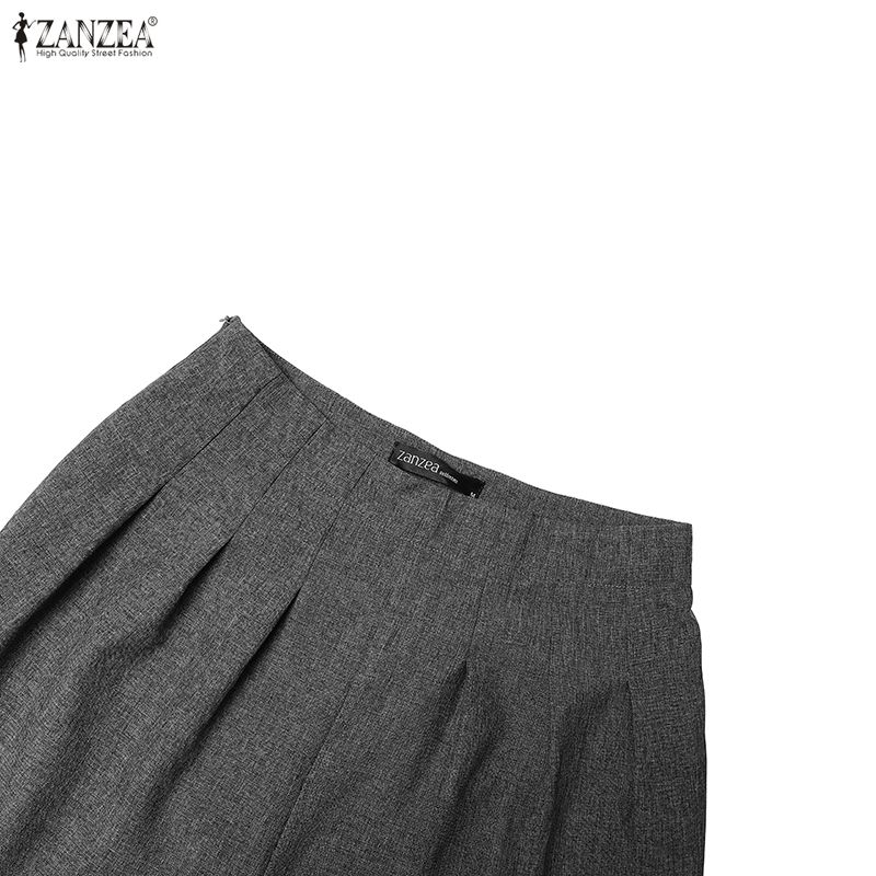 ZANZEA Women Short Sleeve Cropped Tops and Long Pants Two Piece Suit Sets