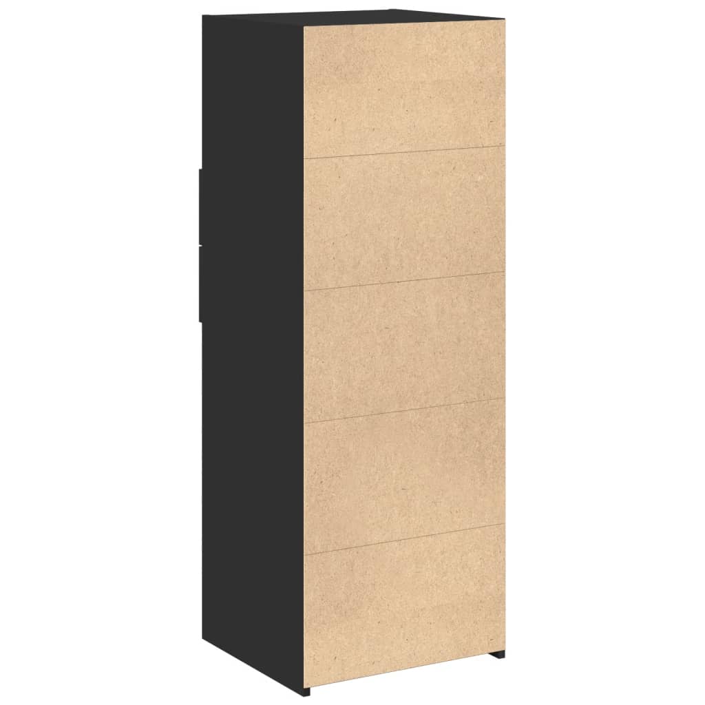 Vidaxl Wysoka Szafka, Czarna, 45X42,5X124 Cm, Materiał Drewnopochodny