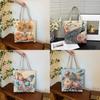 Ethnic Style Canvas Tote Bag With Doublesided Embroidered Silk Thread Floral For Daily Use