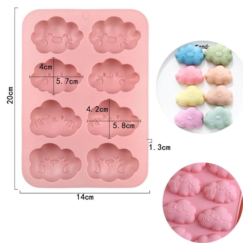 Cloud Silicone Mold For Soap Gummy 3D Rainbow Raindrop Weather Candy Chocolate Pudding Ice Cube Tray Cupcake Cake Decoration