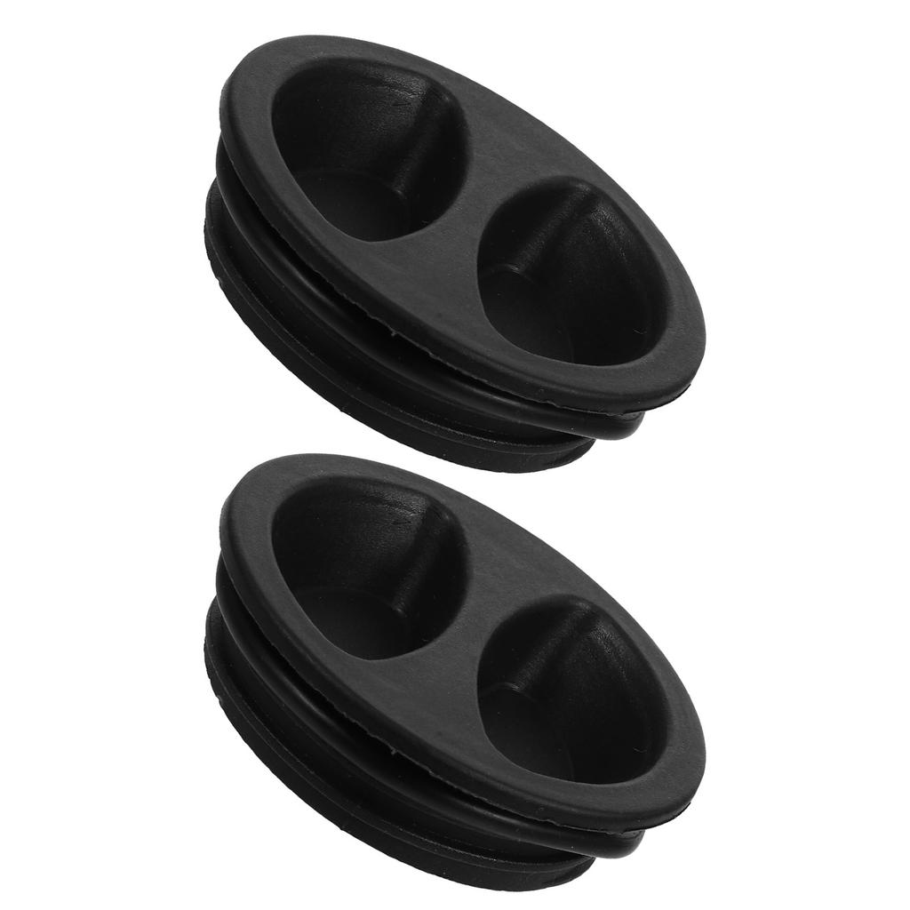 2 Pezzi Copertura Base Ombrellone da Esterno Nera 35 Mm Foro di Drenaggio Supporto Ombrellone Peso Prevenzione Ruggine Tappi Bottiglia Acqua