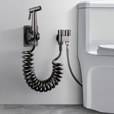 Pulverizador Bidé de Mão para Vaso Sanitário Aço Inoxidável Bidé de Banheiro Conjunto Pulverizador de Mão Chuveirinho Autolimpante Sem Furos