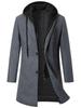 Men's Hooded Mid-Length Woolen Fashion Coat