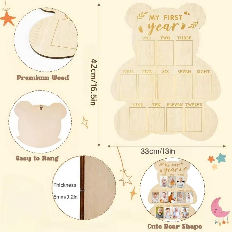 Wooden Baby’s First Year Picture Frame My First Year Butterfly Photo Frame 12 Month Milestone Board Baby Keepsake Frame