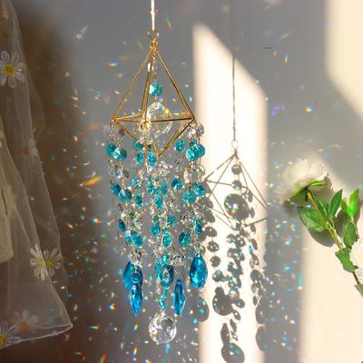 Crystal Wind Chimes Hanging Window Prisms Suncatcher Rainbow Maker Ornament Glass Crystal Jewelry Pendant Home Garden Decoration