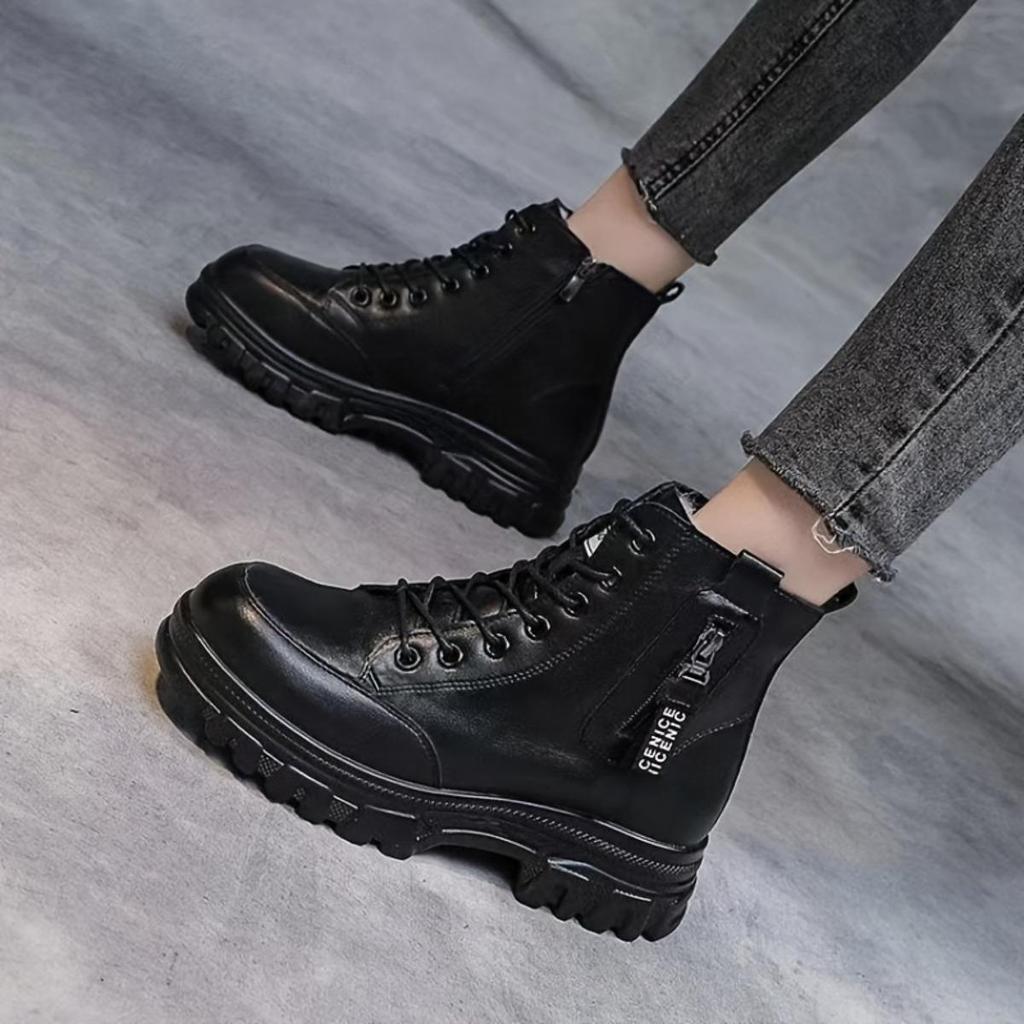 New Women's Velvet Martin Boots Warm Short Boots with Velvet Inner Anti Slip Flat Boots Women's Boots
