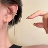 Zirconia Double Layer Ear Clip: No-Pierce Tassel Cartilage Accessory for Women