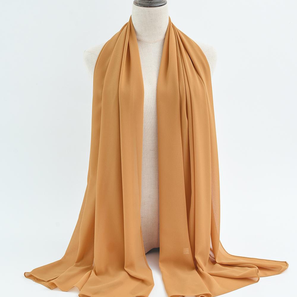 Fashion Pearl Chiffon Hijab Shawls Of Muslim Women Solid Color Head Wraps Scarf For Ladies