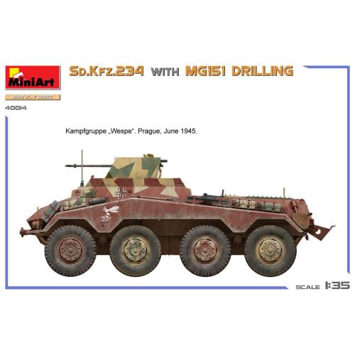 Miniart 1/35 Sd.Kfz.234 w/MG151 Drilling Plastic Model MA40014 (Combat Vehicle)