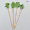 20pcs/set Hawaii Theme Fruit Sticks Flamingo Fruit Disposable Bamboo Sticks Summer Beach Party Supplies Hawaii Birthday Decors