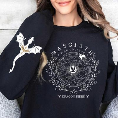 Basgiath War College Double-side Sweatshirt Fourth Wing Graphic Tee Fly or Die Shirt Vintage Pullover Bookish Hoodie Sweatshirt