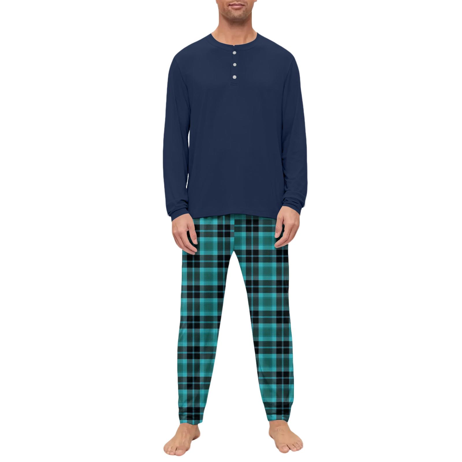 

Мужской пижамный комплект, с длинным рукавом и длинными брюками, двухпредметный комплект XL