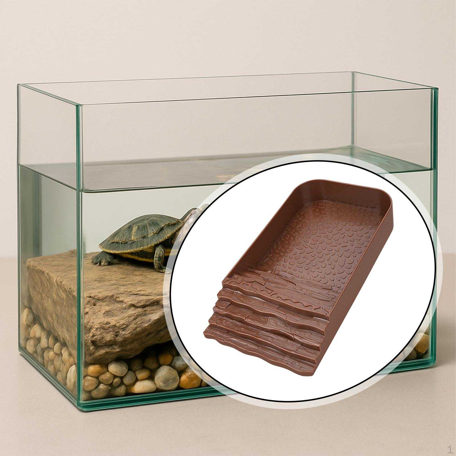 

Drinking Waterer, Bathing Basin, Aquarium Decoration, Compact Automatic Feeder for Bearded Dragon, Brown Red