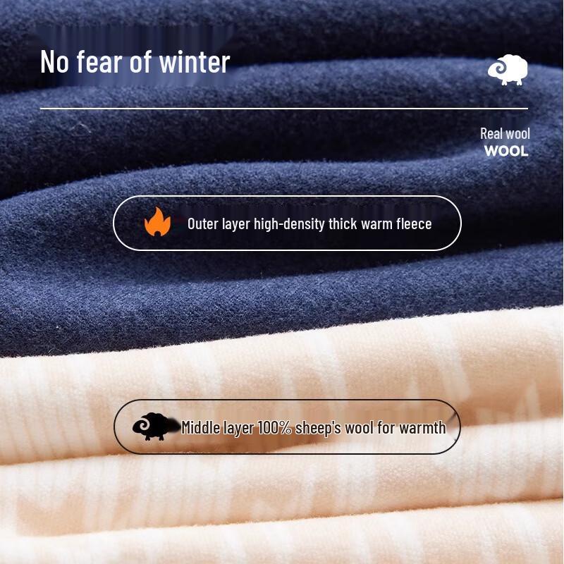 Langsha Men's 100% Wool Thermal Fleece-Lined Seamless Vest