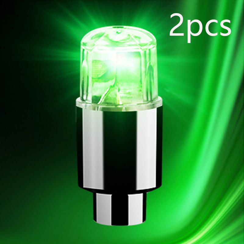 2/4PCS Wheel Lights Cap Car Moto Bike Wheel Tire Tyre Air Valve Stem LED Light Neon Valve Cap Lamp Tire Hub Colorful Flashing