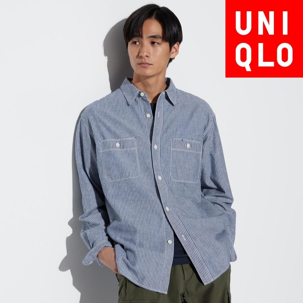 

Рабочая рубашка UNIQLO Hickory с длинным рукавом 65 BLUE/Men S