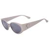 Versace Light Grey Mirrored Black Oval Ladies Sunglasses Ve2263 12666g 56