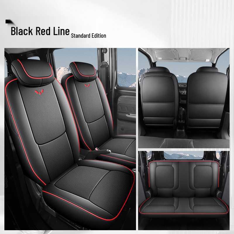 Wuling Zhi Guang EV All-Season Leather Seat Covers - Universal, Breathable, Perforated, Full Coverage.