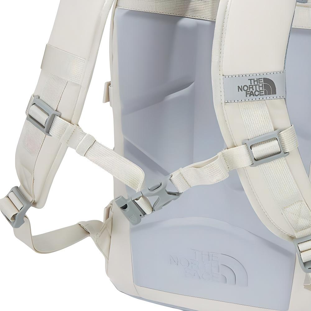 The North Face Student Large Capacity Backpack With Coin Pocket Zipper Closure Polyester Unisex Backpack Off-White NM2DM01N