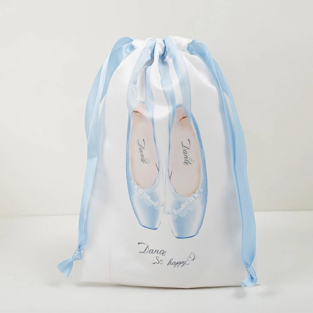 1Pc 18x28cm 4color Dance Shoe Storage Bag Satin Drawstring Pouch Ballet Pointe Shoe Dustproof Pouch Ballet Organizer Package