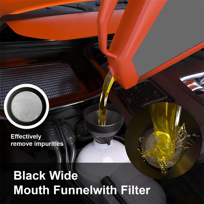 19-teiliges Kfz-Trichterset mit verschiedenen Trichtertypen und 9 Ersatz-Ausgießern für Benzinkanister, geeignet für Autos