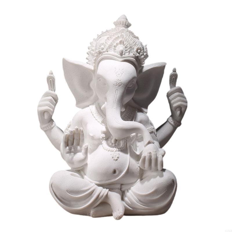 62KD Handmade Sandstone Ganeshas Buddhas Elephant Statue Figurine for Home and Office Decoration