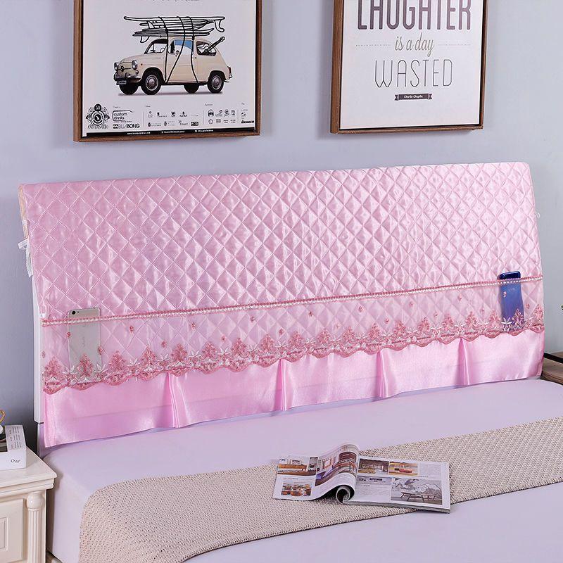 

Quilted Allinclusive Elastic Halfpack Bedside Cover Lace Storage Cover Dust HalfPink,1.2m