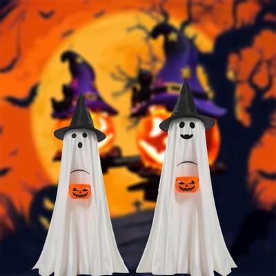 Dekoracje Halloweenowe Wewnętrzne Zewnętrzne, 2 Pakiety Podświetlane Straszne Z Dynią Dekoracje Rzemiosło Halloweenowe, Wewnętrzne Urocze Dekoracje Duchy na Stół/Dom na Imprezę