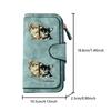 Cute Long-haired Chihuahua Twin Print Long Wallet, Multifunctional Portable Snap-button Coin Purse, Unisex, Suitable As a Birthday Gift and for