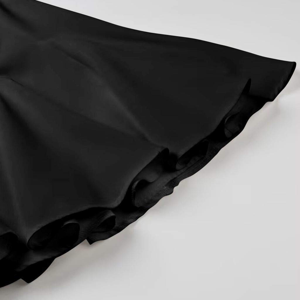 Women's French- Fashion Short Dress With Wide Hem And Bow Detail