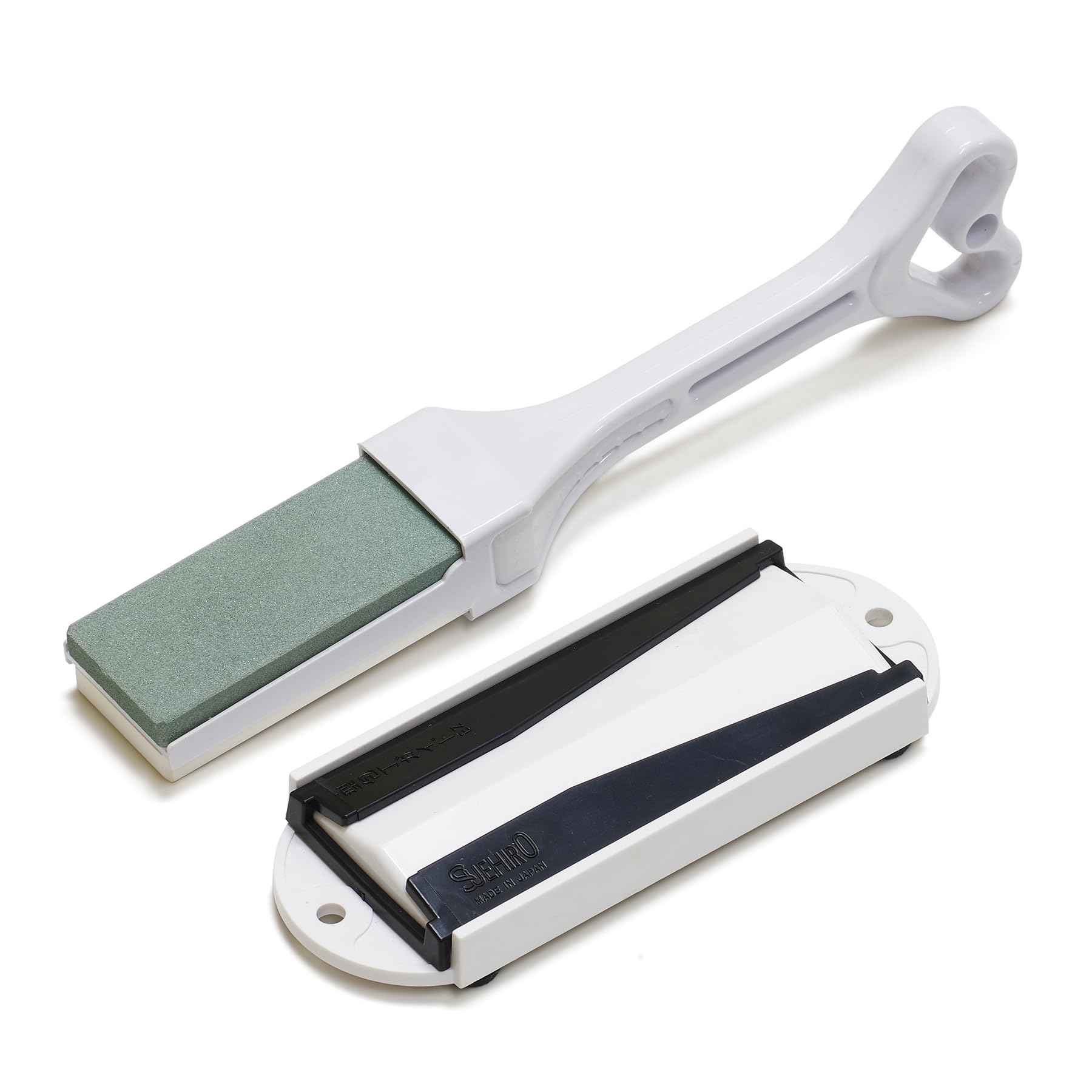Suehiro Sharpener with Whetstone Knife Coarse Whetstone Medium Whetstone to Perfect Angle for No More Worries About the Angle Handy Stone - Sharpener, белый