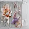 3D Print Chinese Style Luxury Diamond Flower Shower Curtain Polyester Fabric Bath Curtains High Quality With Hooks Bathroom Mat