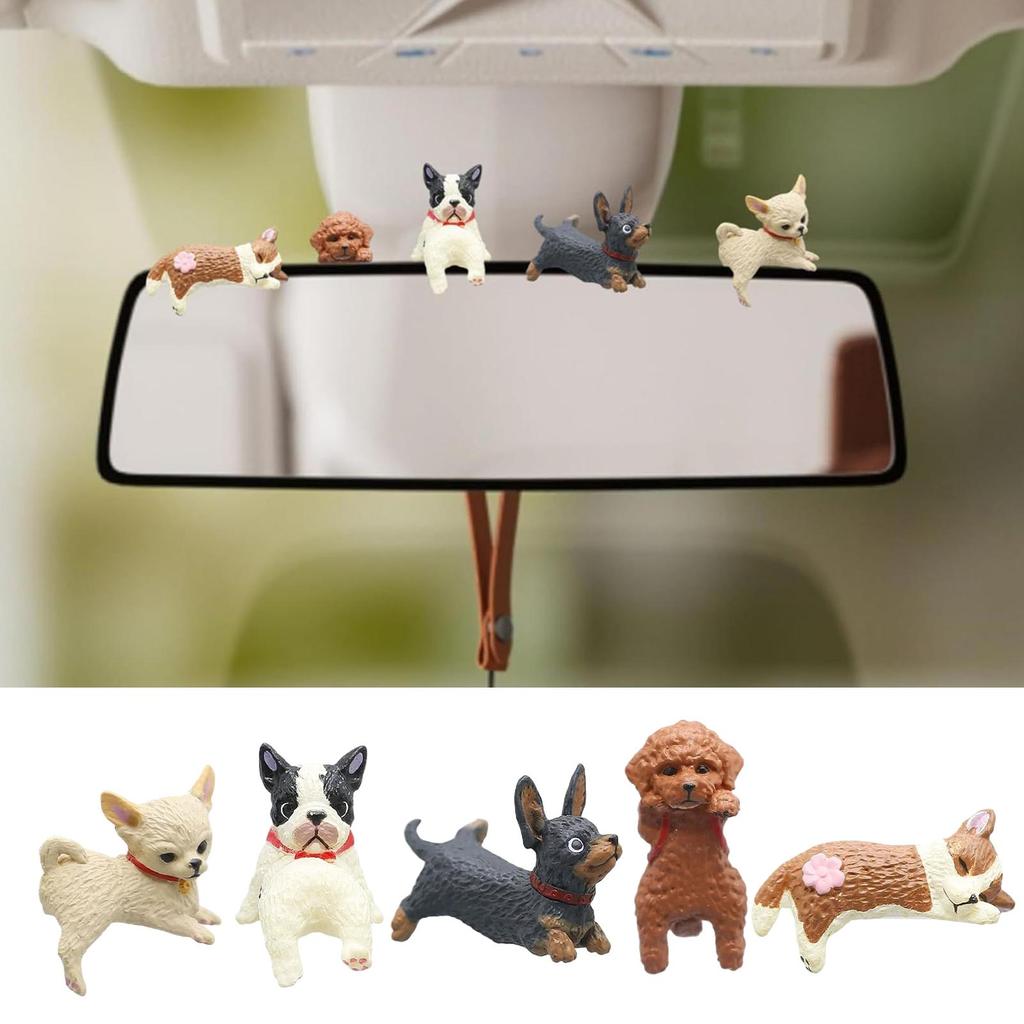 5pcs Dogs Fingurine Computer Monitor Decors Mini Dog Screen Decorations Personality Car Accessories Mascots Crafts