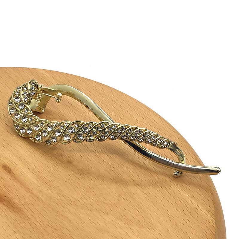 Luxury Alloy Rhinestone Hair Claw Clip for Women – Anti-Collapse Hold