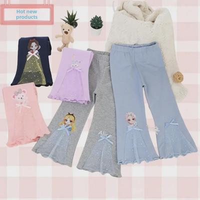 2024 Spring Girls' Bell-bottom Pants: Stylish Western Trousers for Kids