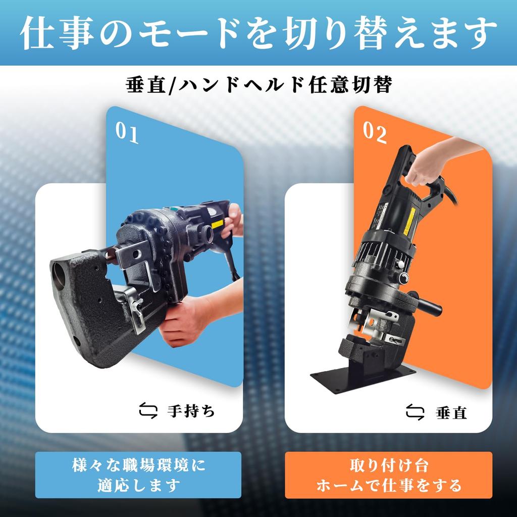 Howhite Electric Hydraulic Puncher 1300w Hydraulic Punch 110V Compatible with Copper Aluminum Steel Iron Channel Angle 5 Types of Foot Storage Case