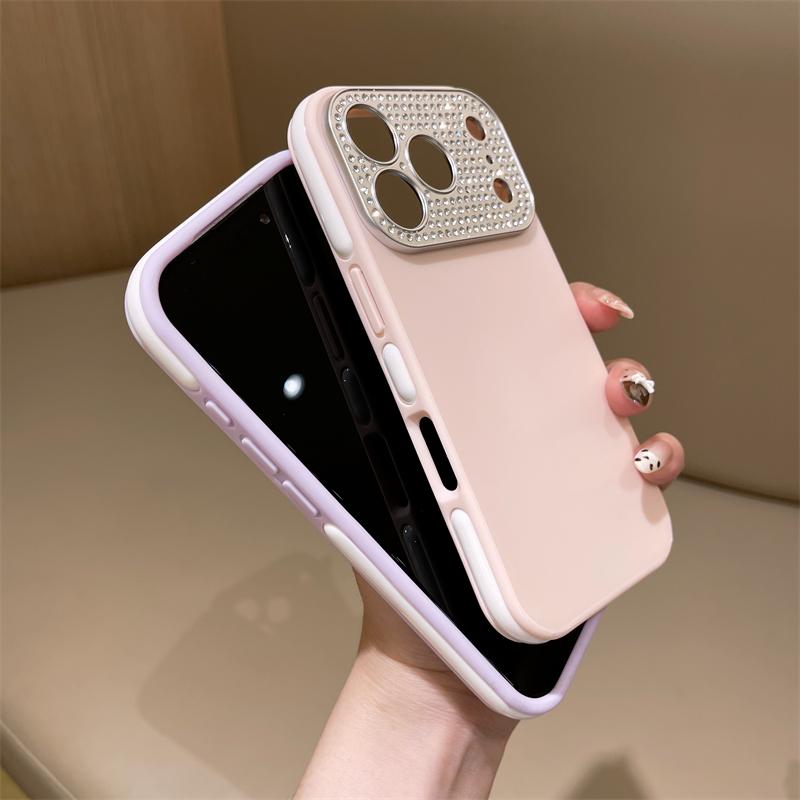 For iPhone 17 Pro Max Luxury Diamond Skin Phone Case For iPhone 17 16 15 14 13 12 11 Pro Max Lens Protective Cover