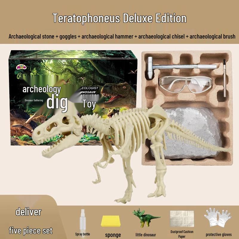 Kit de săpat ou de dinozaur: Jucărie Educativă DIY cu Gemă Fosilă Arheologică pentru Copii