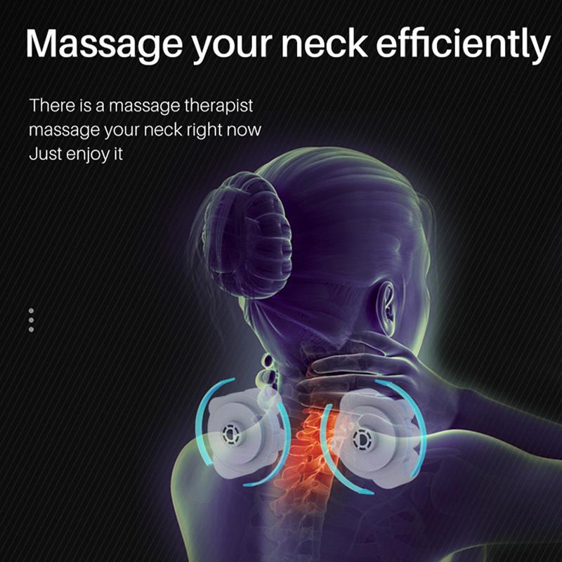 Electric Car Home Neck Massager Cervical Massage Kneading Shiatsu Massage Pillow with Vibration Heating for Neck Back Waist Body Relieve Pain