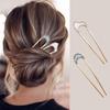 Minimalistische Legierung Metall Haar Muschel Stäbe Frauen Haarspange Schlichtheit U-Form Mädchen Haarnadeln Haarstäbe Haarschmuck Kopfbedeckung