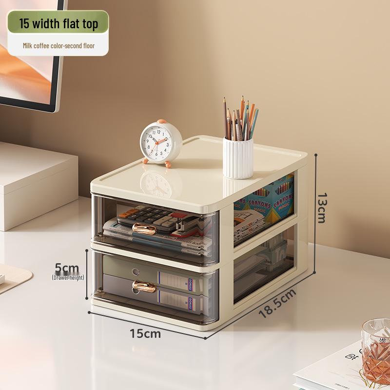 Transparent Multi-Layer Drawer Organizer for Office Desk Supplies