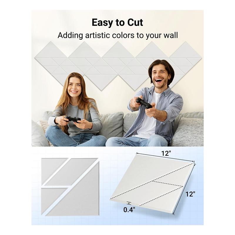 Classy-12 Pack Soundproof Wall Panels 12X12x0.4Inch Self-Adhesive Sound Proof Panels Acoustic Panels For Home, Office